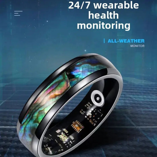 Colorful Abalone Shell Smart Ring Fitness Tracker Heart Rate Blood Oxygen Sleep Health Monitor Intelligent Jewelry Accessories Jewelry and Clovers
