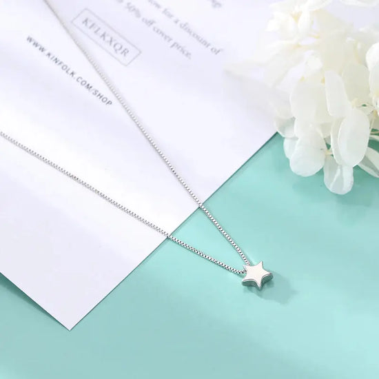 New Arrivals 925 Sterling Silver Star Necklaces & Pendants For Women Hot Fashion sterling-silver-jewelry Jewelry and Clovers