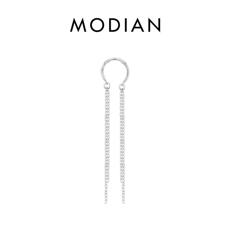 MODIAN 1PC Ear Cuff 925 Sterling SILVER Luxury Punk Geometric Clip Earrings Stackable Trendy Party Jewelry For Women: Girls Gift Jewelry and Clovers