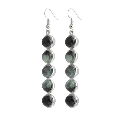 Gemstone Moon Fashion Glass Ball Star Long Earrings Ashley and Clovers