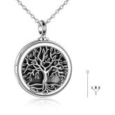 Tree of Life Photo Locket Urn Cremation Necklace Sterling Silver Retro Silver Jewelry and Clovers