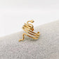 Snake 18K Gold Plated Stainless Steel Adjustable Ring - FGS