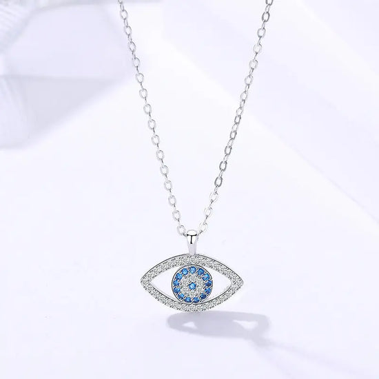 s925 Sterling Silver Jewelry European and American Atmospheric Demon Eye Necklace Eye Pendant Jewelry and Clovers