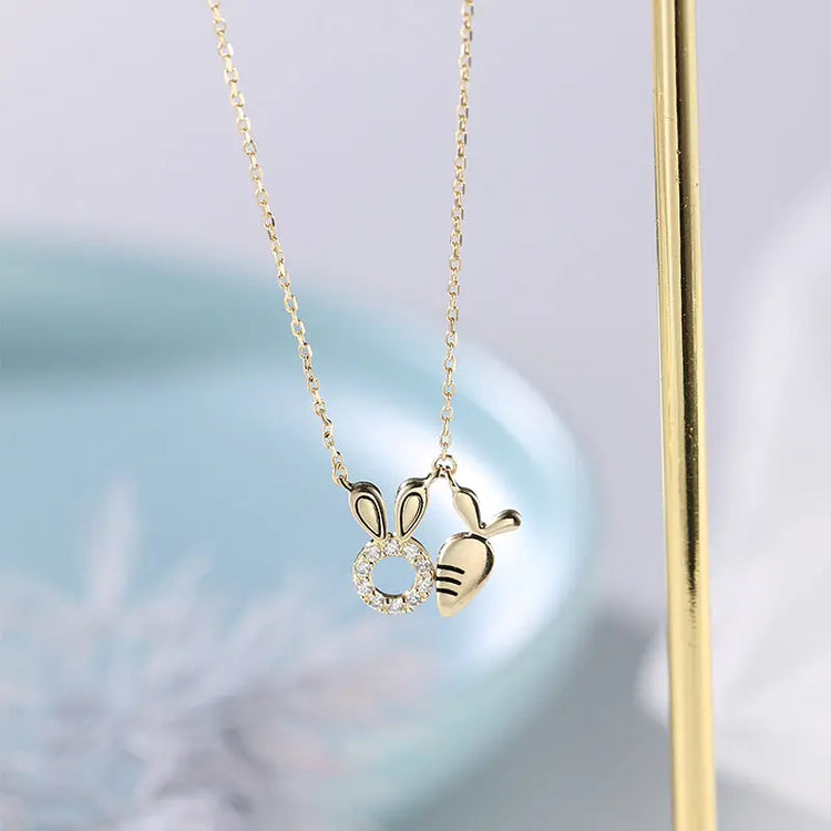Latest 18K Gold Plated Rabbit Cute Gift Trending Necklace For Girl Jewelry Jewelry and Clovers