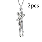 Love Hug Necklace Unisex Men Women Couple Jewelry Simple Temperament Clavicle Chain Valentines Day Lover Gifts Jewelry and Clovers