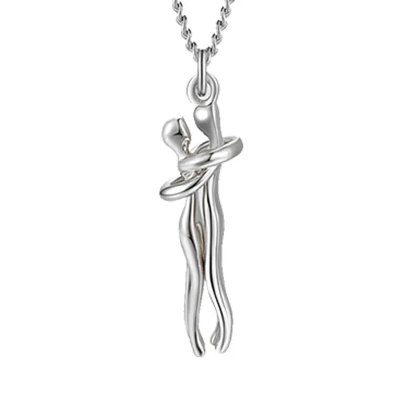 Love Hug Necklace Unisex Men Women Couple Jewelry Simple Temperament Clavicle Chain Valentines Day Lover Gifts Jewelry and Clovers