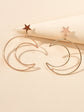 Gold Silver Star Moon Dangle Earrings lightweight and perfect for summer