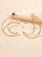 Gold Silver Star Moon Dangle Earrings lightweight and perfect for summer