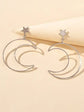 Gold Silver Star Moon Dangle Earrings lightweight and perfect for summer
