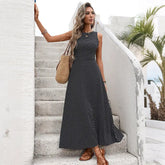 Retro Sleeveless Backless Polka Dot Dress Jewelry and Clovers