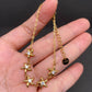 Zircon Inlaid Starfish 18K Gold Plated S.Steel Bracelet -FGS: Steel color