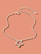 Luxurious Rhinestone Decor Star Charm Silver Anklet