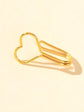 1pc Faux Lip Ear Nose Gold Metal Heart Shape Non Piercing Clip On Nose
