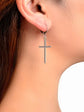 Cross Love Heart Shaped Huggie Earrings