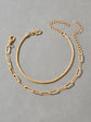 2 Piece Layered Silver/Gold Link And Chain Bracelets