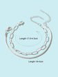 2 Piece Layered Silver/Gold Link And Chain Bracelets