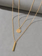 2 pcs Gold Chain Disc and Stick Charm Necklace