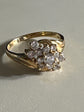 Beautiful Engagement Ring Vintage Style Cluster cocktail Ring .925 Plated 1970’s Style