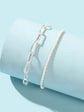 2 Piece Layered Silver/Gold Link And Chain Bracelets