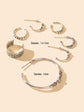 7 pieces Boho Chic Antique Silver Oxidized Intricate Hoop Earrings Set