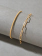 2 Piece Layered Silver/Gold Link And Chain Bracelets