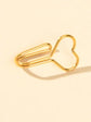 1pc Faux Lip Ear Nose Gold Metal Heart Shape Non Piercing Clip On Nose