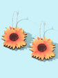 Colourful Sunflower Earrings Bohemian Summer Trendy Wooden Daisy