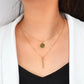 2 pcs Gold Chain Disc and Stick Charm Necklace