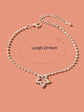 Luxurious Rhinestone Decor Star Charm Silver Anklet