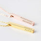 Personalized 4 Side Bar Necklace: A versatile piece featuring four bars to engrave family relationships or motivational words of your choice.