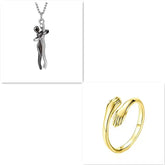 Love Hug Necklace Unisex Men Women Couple Jewelry Simple Temperament Clavicle Chain Valentines Day Lover Gifts Jewelry and Clovers