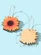 Colourful Sunflower Earrings Bohemian Summer Trendy Wooden Daisy