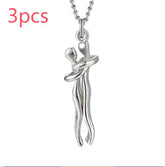 Love Hug Necklace Unisex Men Women Couple Jewelry Simple Temperament Clavicle Chain Valentines Day Lover Gifts Jewelry and Clovers