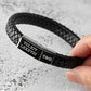 Roman Numerals Engraved Mens Bracelet, Woven Braided Leather Bracelet