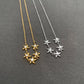 Zircon Inlaid Starfish 18K Gold Plated S.Steel Necklace -FGS: Golden