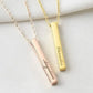 Personalized 4 Side Bar Necklace: A versatile piece featuring four bars to engrave family relationships or motivational words of your choice.