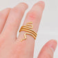 Snake 18K Gold Plated Stainless Steel Adjustable Ring - FGS