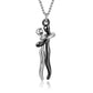 Couple Hugging Necklace on a Sterling Silver Chain Includes Gold Color Ring To Hug Your Finger