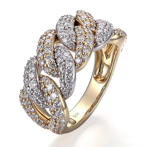 Customized Fine Jewelry 10 14 18k Yellow Gold Ring Lab Diamond Wedding Eternal Band Round Cut VS Grown Diamond for Women