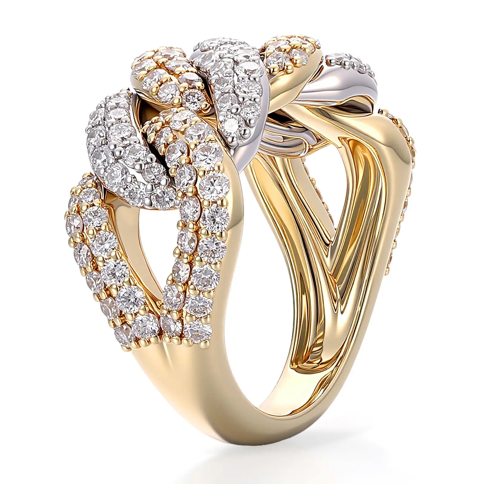 Customized Fine Jewelry 10 14 18k Yellow Gold Ring Lab Diamond Wedding Eternal Band Round Cut VS Grown Diamond for Women