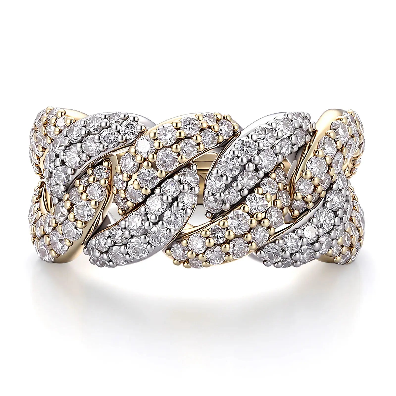 Customized Fine Jewelry 10 14 18k Yellow Gold Ring Lab Diamond Wedding Eternal Band Round Cut VS Grown Diamond for Women