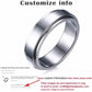Vnox Personalized Spinner Ring for Men Women 6mm Stainless Steel Rotatable Wedding Band Custom Name Date Initial Male Tail Ring Jewelry and Clovers