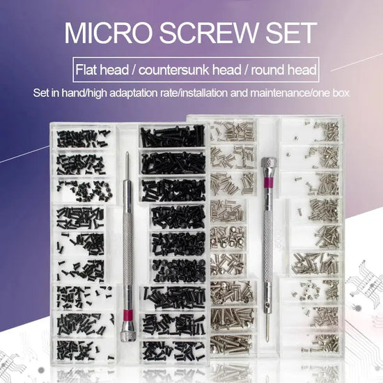 18 Types Mini Phillips 1.2mm 1.4mm 2.0mm Screws Countersunk/Flat/Round Head DIY Screws kit for Watch Mobile Computer Assemble Jewelry and Clovers