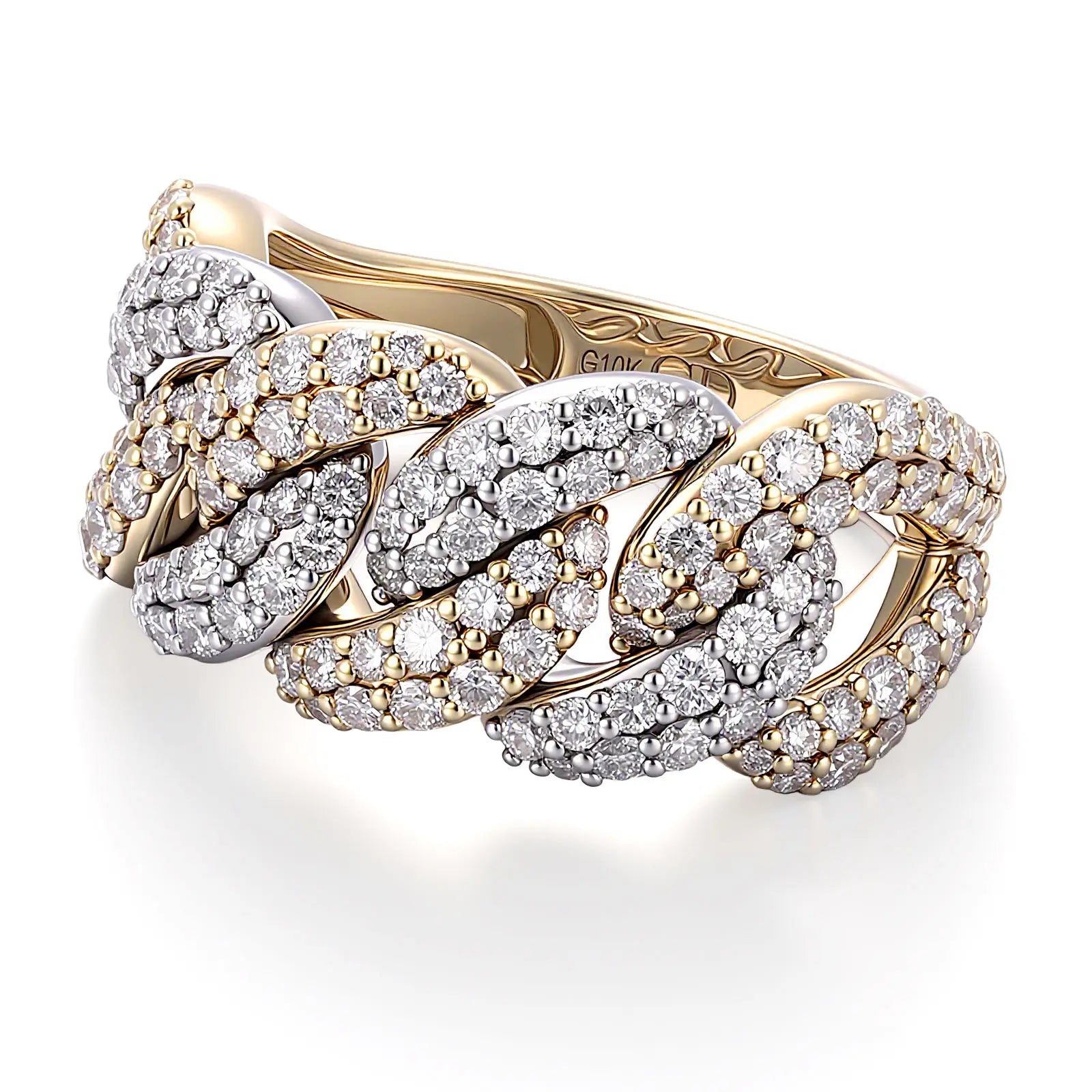 Customized Fine Jewelry 10 14 18k Yellow Gold Ring Lab Diamond Wedding Eternal Band Round Cut VS Grown Diamond for Women