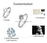 Customized Fine Jewelry 10 14 18k Yellow Gold Ring Lab Diamond Wedding Eternal Band Round Cut VS Grown Diamond for Women Jewelry and Clovers