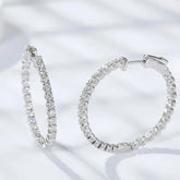 KNOBSPIN D VVS1 Moissanite Hoop Earrings for Women Sparking Diamond with GRA Original s925 Sterling Silver Plated 18k Earring Jewelry and Clovers