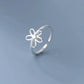 New Fashion Silver Color Green Flower Leaf Rose Daisy Enamel Open Finger Rings For Women Girl Jewelry Gift Dropship Wholesale Jewelry and Clovers