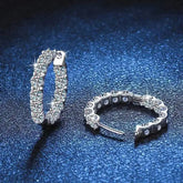 2.6ct D Color Moissanite 925 Sterling Sliver Plated White Gold Hoop Earring’s Jewelry and Clovers