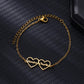 Custom Double Hearts Two Names Bracelets For Women Stainless Steel Customized Bracelet Personalized Wrist Chain Jewelry Gift