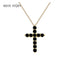 BIJOX STORY 3mm Moissanite Cross Pendant Necklace Original Sterling SILVER Chain Plated 18k White GOLD Rose GOLD Fine Necklace for Women Great For Gift via Family Jewelry and Clovers